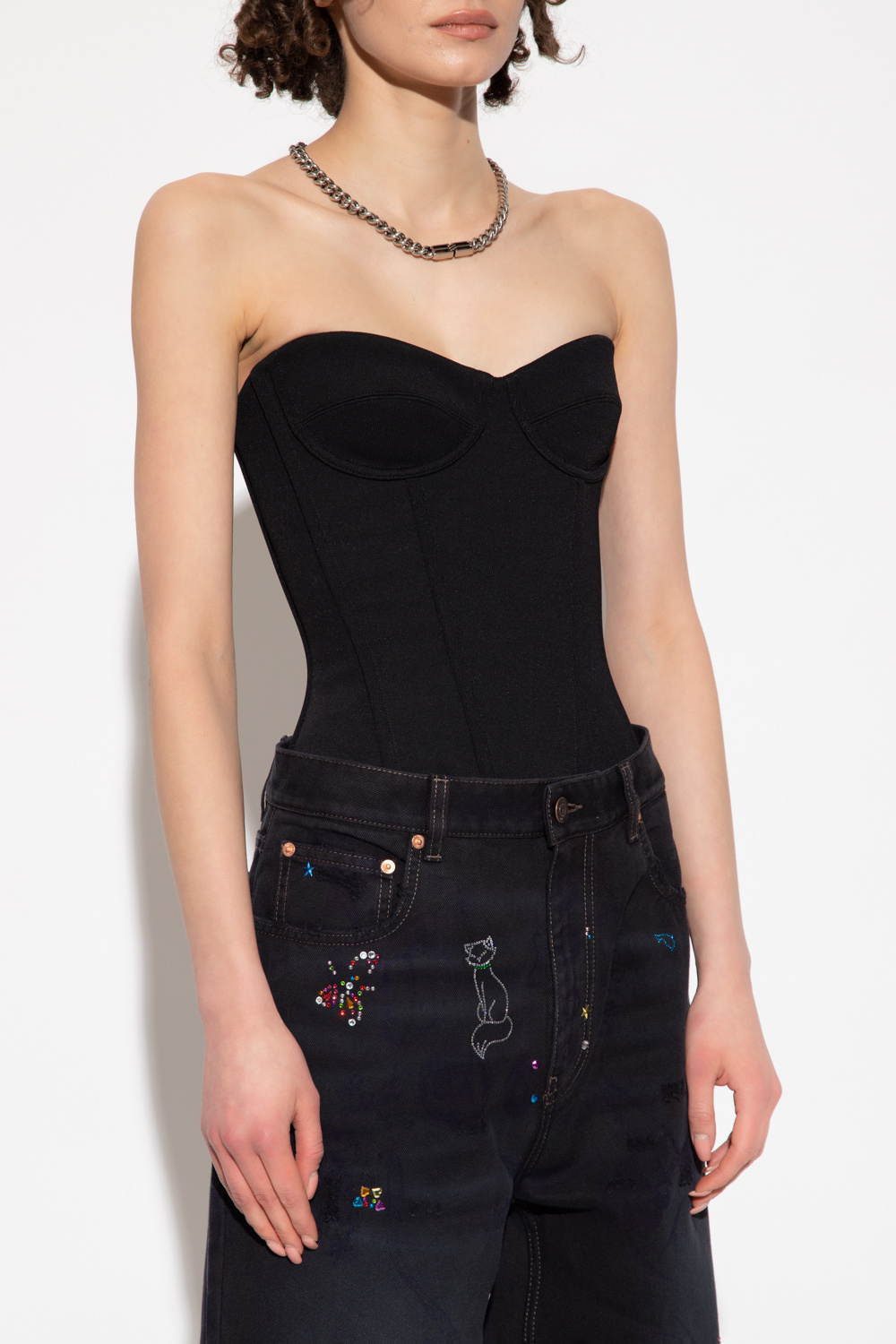 Black bustier top sales dress